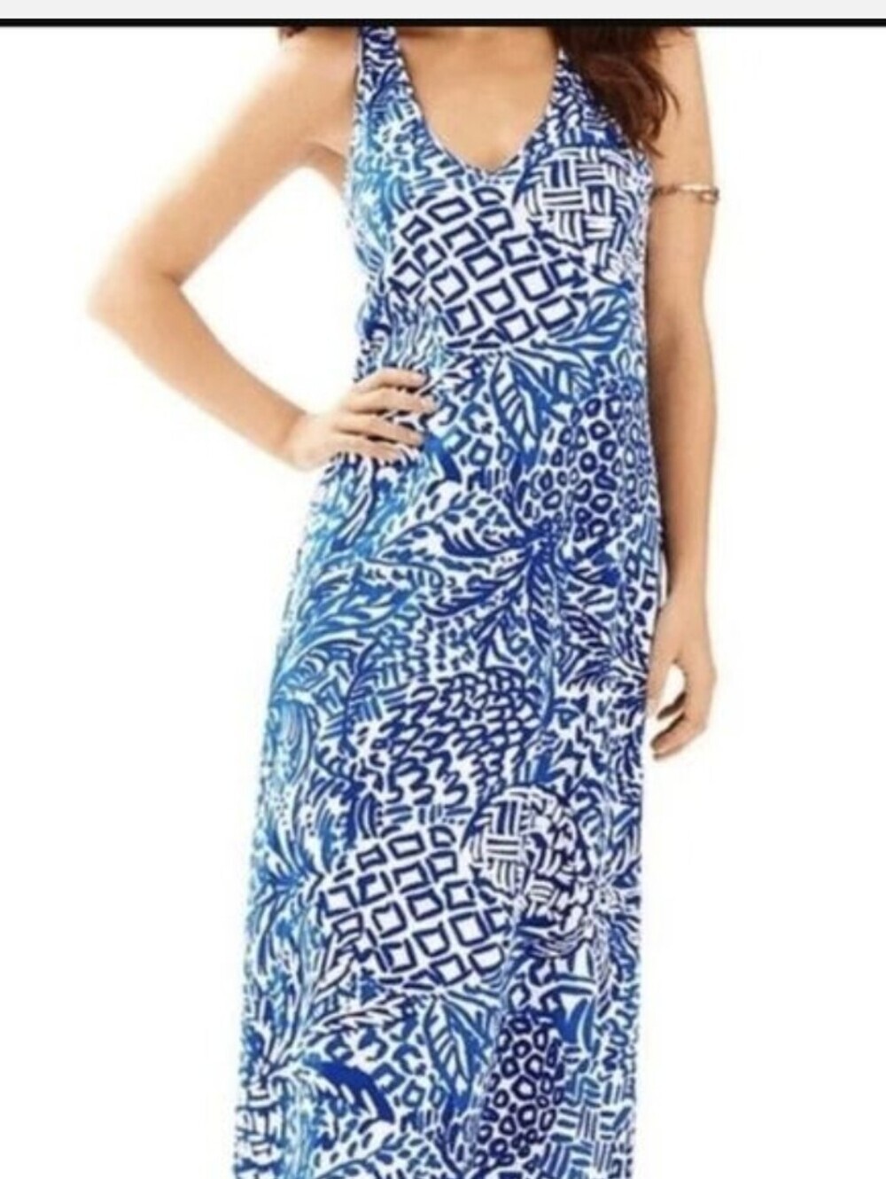 Lilly Pulitzer Blue and White Printed Maxi Dress ..Size:XS